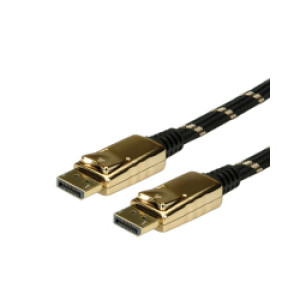 Kabel DisplayPort  , DP-DP M/M, 3.0m, Roline Gold, crno/zlatni